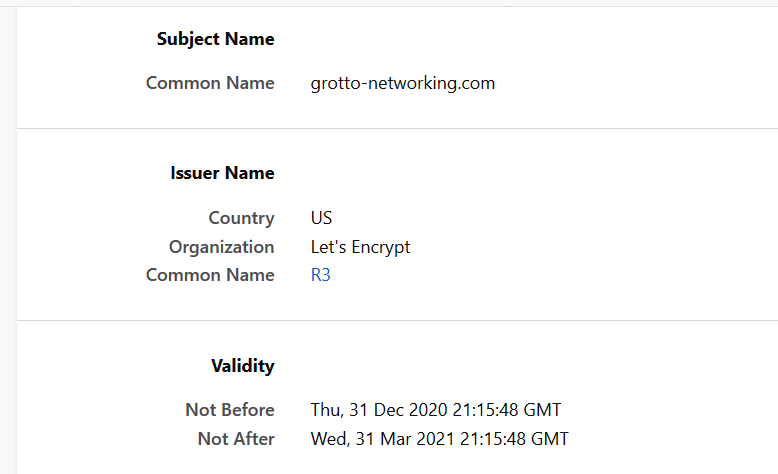 Grotto Networking Certificate