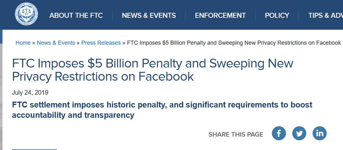 FTC Press Release 2019