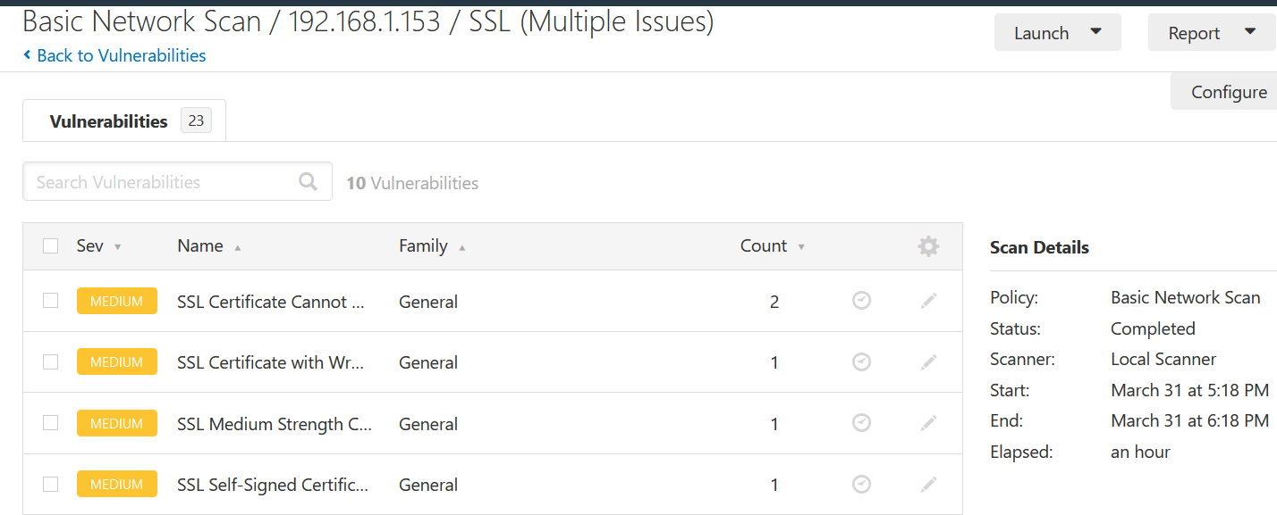 Nessus Chromecast Scan details