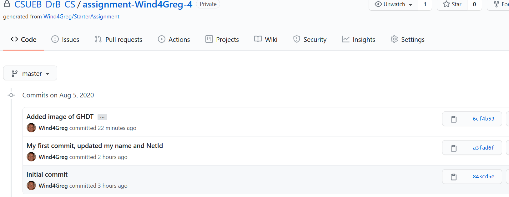 github view commit history