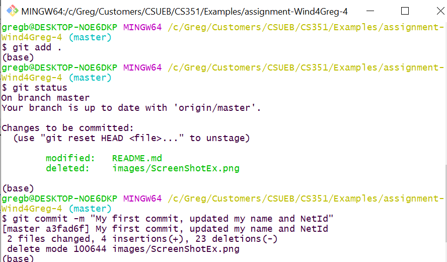 Stage and commit changes