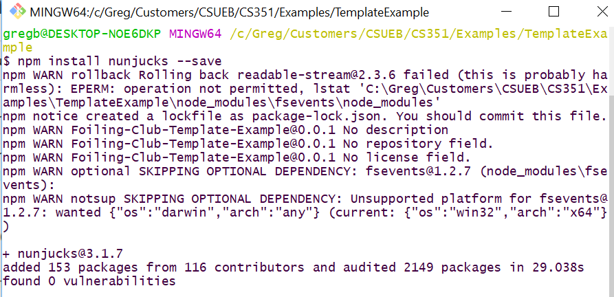 Nunjucks Installation